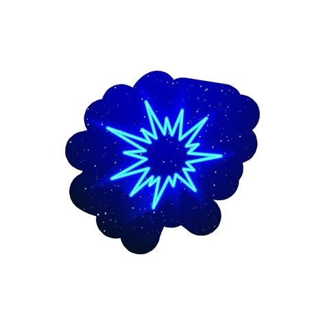 Big Bang Icon Type With Led Blue Glow Realistic Neon Explosion Neon