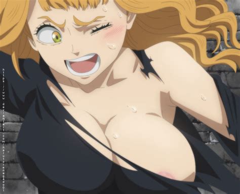 Mimosa Vermillion Black Clover Armpits Blush Breasts Cleavage Green Eyes Huge Breasts