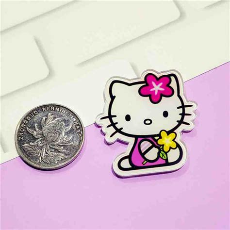 new pack 1pcs cartoon hello kitty icon acrylic brooch badges decoration pin buttons backpack