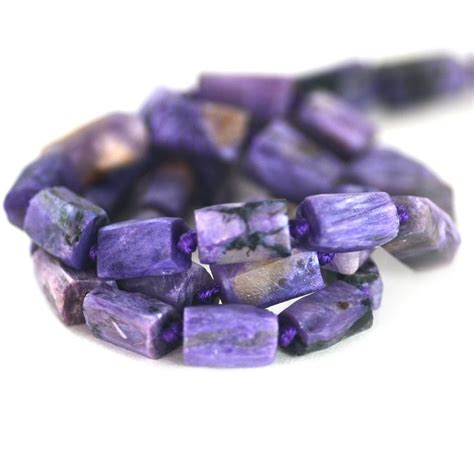 Charoite Rustic Faceted Tubes Gemstone Lavender Purple Beads Etsy Charoite Gemstones