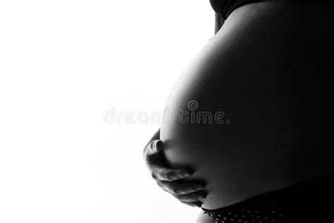 Pregnant Woman Belly Black An White Stock Image Image Of Love Birth