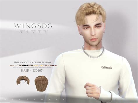 The Sims Resource Male Hair With A Center Parting Es0105