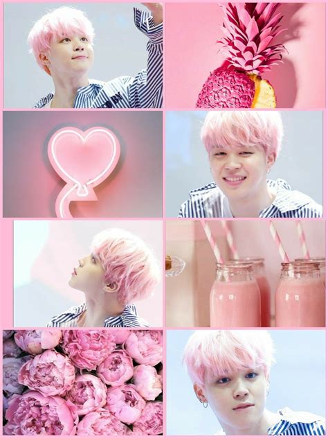 A Collage Of Photos With Pink Hair