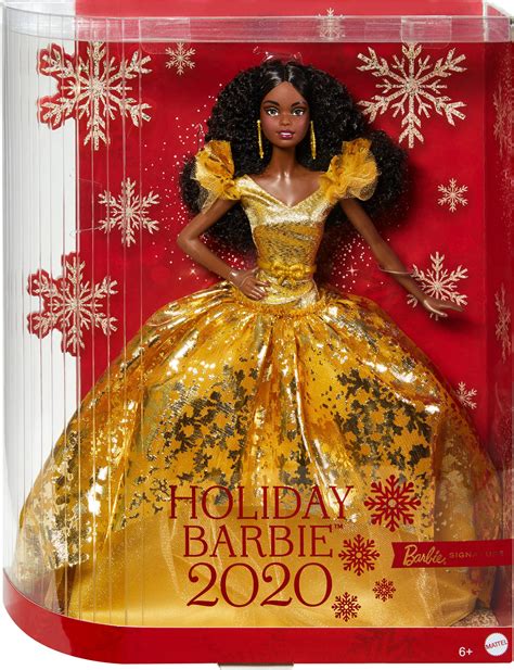 barbie signature 2020 holiday barbie doll 12 inch blonde long hair in golden gown with doll
