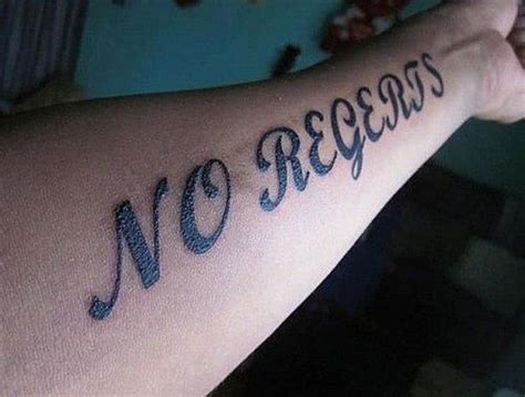 Funny No Regrets Tattoo Etsy Funny Tattoos Misspelled Tattoos No