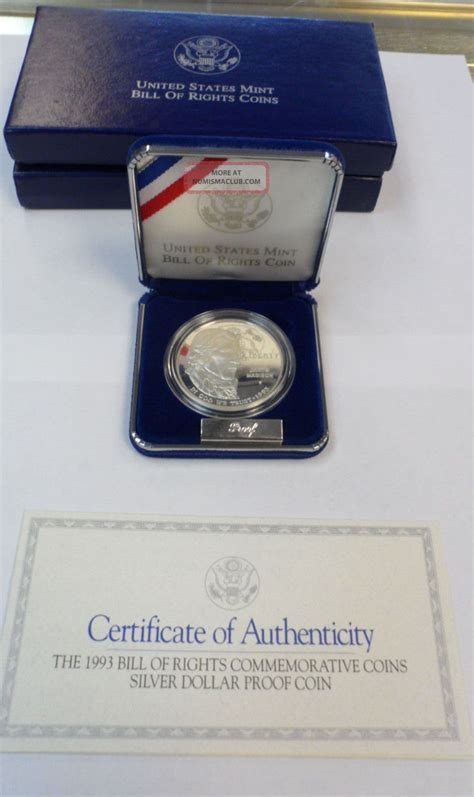 1993 U S Bill Of Rights Commemorative Silver Dollar Proof Coin