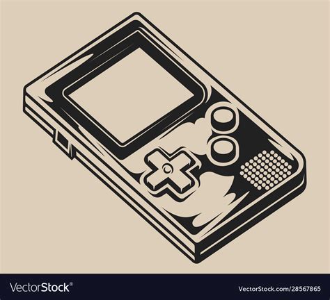 Monochrome Vintage Game Console Royalty Free Vector Image