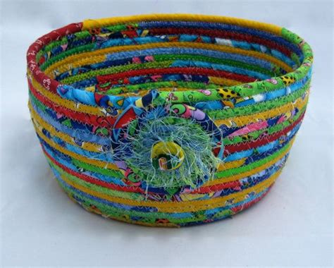 Coiled Fabric Bowl Coiled Rope Fabric Bowls Clothesline Basket Rope