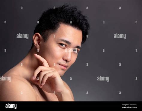 Closeup Of Attractive Young Asian Man Face Stock Photo Alamy