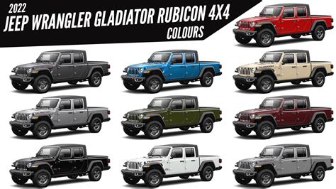 2022 Jeep Gladiator Rubicon 4x4 Pickup Truck All Colour Options