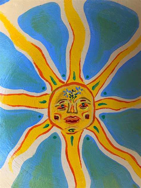 Trippy Sun Wall Hanging Celestial Wall Decor Hanging Wood Etsy