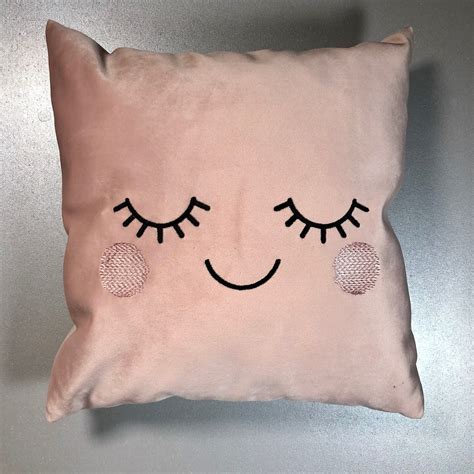 Smiley Face Pillow Pink Throw Pillow Etsy