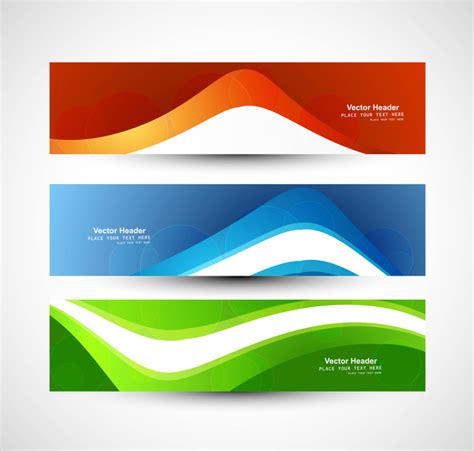 Abstract Header Colorful Wave Vector Design Vectors Graphic Art Designs
