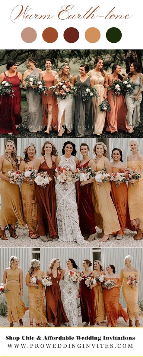 10 Best Wedding Color Palettes Warm Earth Tone Rust Copper Inspired Boho Wedding Colors