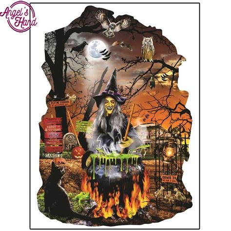 5d Diy Diamond Painting Witches Brew Halloween Square Drill 7 Kit
