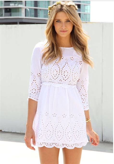 Cute White Dress Cute White Dress Fashion White Embroidered Dress