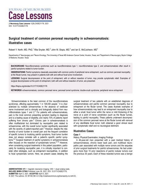 Pdf Surgical Treatment Of Common Peroneal Neuropathy In