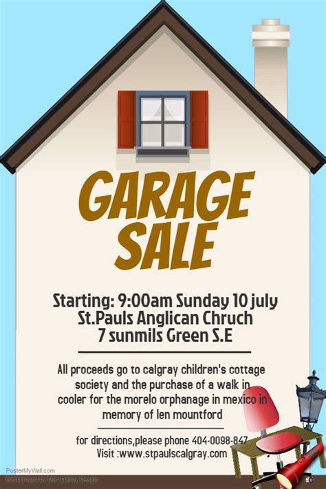 Garage Sale Flyer Poster Social Media Post Template Yard Sale Signs