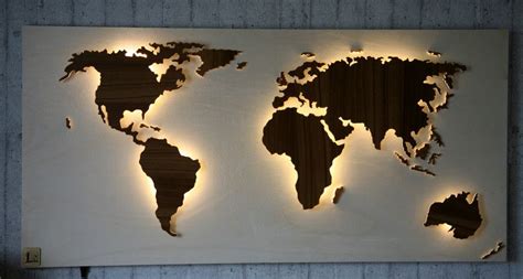 Interaktive weltkarte mit ländern und staaten. Wanddeko - Beleuchtete Holz Weltkarte "Mauch" - 125x61cm ...