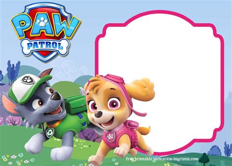 Paw Patrol Skye Invitation Template For Your Daughters Birthday Party