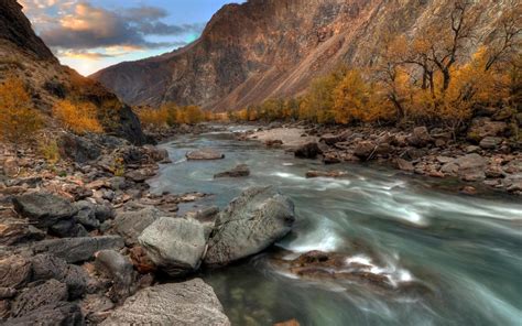 The Altai Mountains River Stones Wallpaper Nature And Landscape