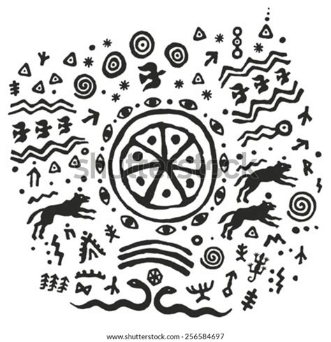 Native Ethnic Tribal Shaman Symbol เวกเตอร์สต็อก ปลอดค่าลิขสิทธิ์