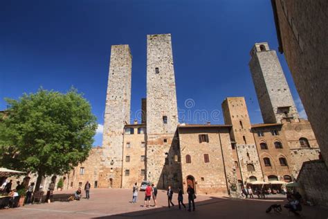 san gimignano medieval village famous as the town of fine tower editorial stock image image