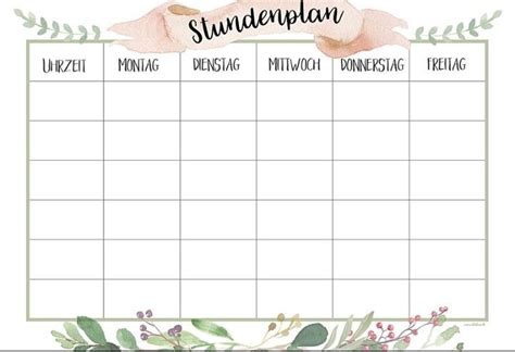 Stundenplan | Stundenplan ausdrucken, Stundenplan, Stundenplan gestalten