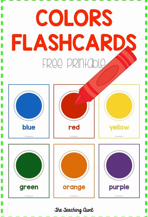 Colors Flashcards Free Printable The Teaching Aunt