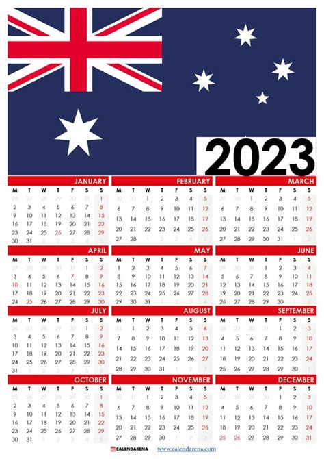 2023 Calendar Australia Full Flag Calendar Australia September