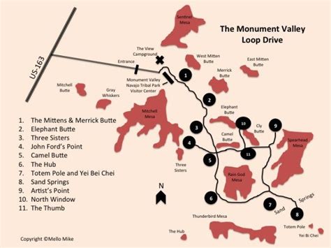 Monument Valley Loop Drive Map Truck Camper Adventure Monument