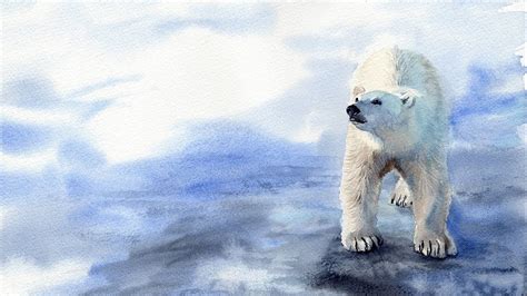 Arctic Polar Bear Watercolor Painting Tutorial In 2020 Bear