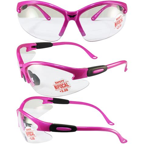 Cougar Pink 20 Clear Lens Bifocal Reading Safety Glasses Women Z871