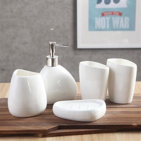 Ceramic Bathroom Set White Ceramic Bathroom Accessories Set