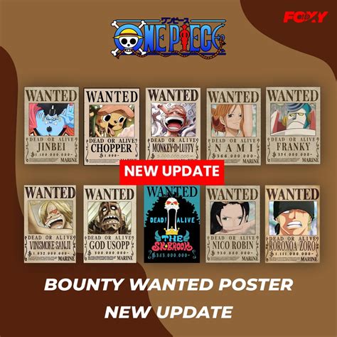 Jual Pcs Set Poster Bounty One Piece New Wanted Mugiwara Bounty Terbaru Shopee Indonesia