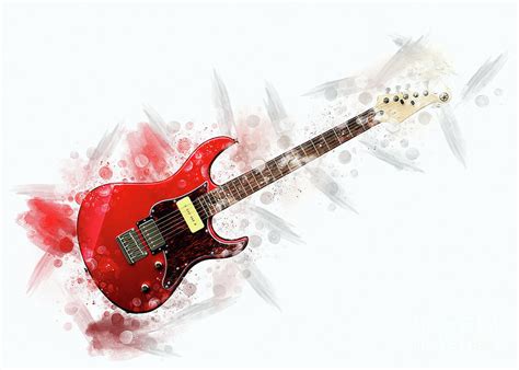 Select from premium guitars on wall of the highest quality. Electric Guitar Art Digital Art by Ian Mitchell