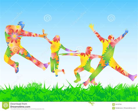 People In Action Stock Vector Illustration Of Jumping