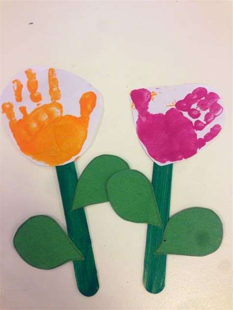 Preschool Craft Flower Handprint Flower Crafts Preschool Crafts For