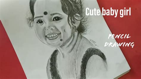 🔴 Cute Baby Girl Pencil Drawingfree Hand Method Youtube