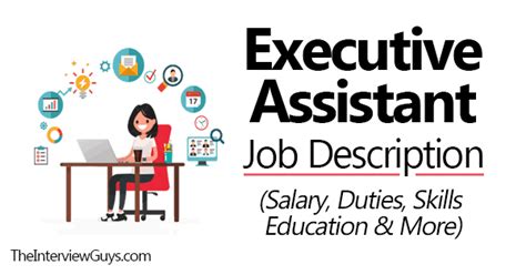 This job description for an executive assistant is much different from that of an ordinary secretary. Executive Assistant Job Description (Salary, Duties ...