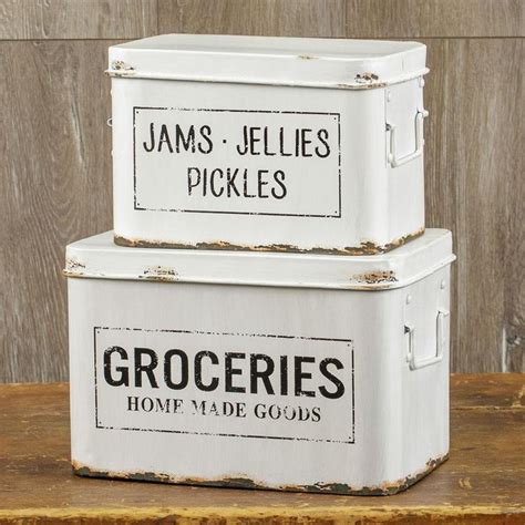 Check spelling or type a new query. Distressed Metal Grocery Boxes, Set of 2 in 2020 ...
