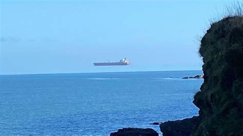Hovering Ship Photographed Off Cornish Coast By Walker Bbc News