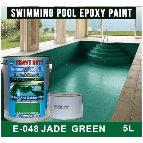 E 048 Jade Green Swimming Pool Epoxy Paint 5l Heavy Duty 2 Part