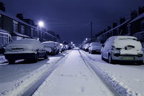 Snow Covered Street Free Stock Photo Public Domain Pictures