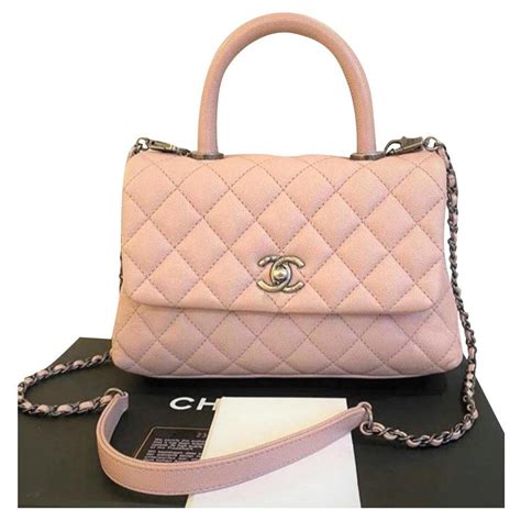 Chanel Pink Mini Coco Handle Bag Leather Ref 196608 Joli Closet