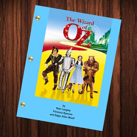 The Wizard Of Oz Movie Script Reprint Full Screenplay Full Etsy