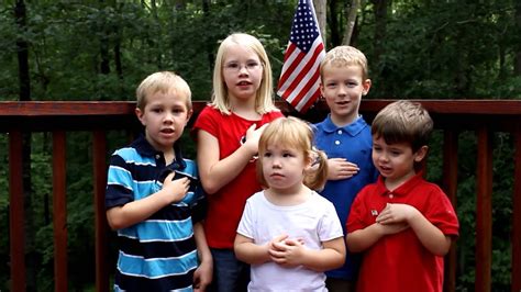 I pledge allegiance to the flag of the united states of america, and to the republic for which it stands, one nation under god, indivisible, with liberty, and justice for all. Kids saying the Pledge of Allegiance - YouTube