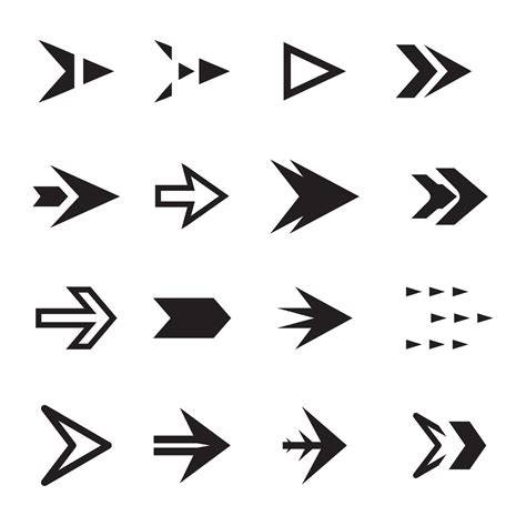 Black Vector Arrows Icons Arrow Icon Set Arrow Symbol Black Icon Set