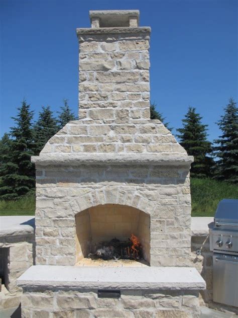 Limestone Outdoor Fireplace Traditional Patio Other By Natural