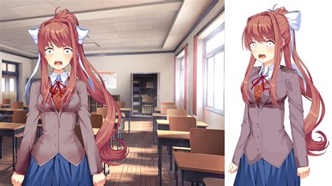 Finished Monika`s Sprite On The Right Rddlcmods